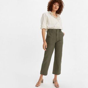 Levi's Ribcage Straight Leg Pants Green 30W x 27L